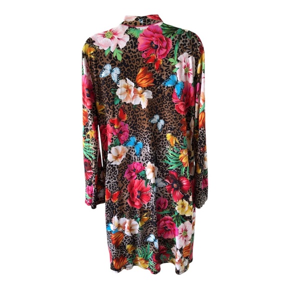 Johnny Was Sandra Sleep Robe Leopard Lounge Pj Pockets MISSING BELT XS w pockets - Picture 3 of 7